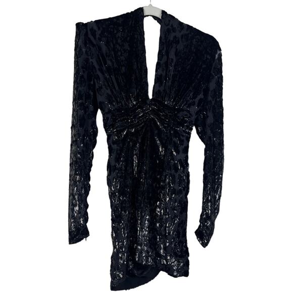 DUNDAS x REVOLVE | Evie Mini Dress Metallic Black Sleaze Baddie Going Out Y2K XS - Picture 4 of 12